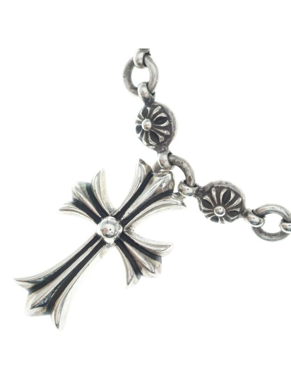 Chrome Hearts 1 CH Cross Ball Chain Small Necklace Silver